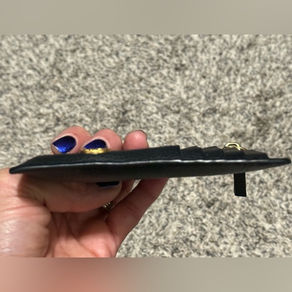 Tory Burch Black Walker Top Zip Card Case - Picture 8 of 8